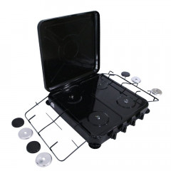 Melko Melko Gaskocher Gaskocher Campingkocher 4 flammig Gasherdplatte Camping Kochfeld, (1-St), Flamme stufenlos regulierbar durch Drehknopf  Газовая плита Melko, газовая плита, походная плита, 4 пламени, газовая плита, походная плита, (1 шт.), пламя плав