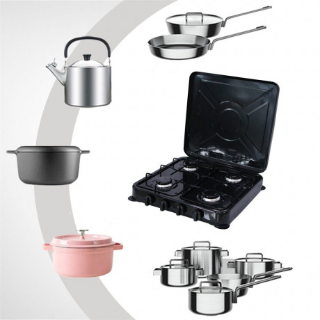 Melko Melko Gaskocher Gaskocher Campingkocher 4 flammig Gasherdplatte Camping Kochfeld, (1-St), Flamme stufenlos regulierbar durch Drehknopf  Газовая плита Melko, газовая плита, походная плита, 4 пламени, газовая плита, походная плита, (1 шт.), пламя плав