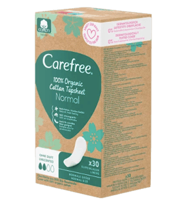 Carefree  Slipeinlagen Organic Cotton Normal 30 St, Карефри Ежедневные прокладки из органического хлопка Normal 30шт, 1 упаковка (30штук)