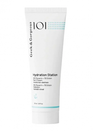 Geek & Gorgeous Hydration Station Крем для лица увлажняющий, легкий гель-крем с глицерином и эктоином, для всех типов кожи, 50 мл