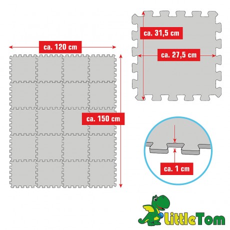 LittleTom Puzzlematte Uni Grau 20 Teile Коврик-пазл Uni Grey 20 штук