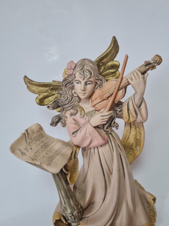 Винтажная Статуэтка "Ангел со скрипкой", 22смх15см, Италия, 1960-70гг.