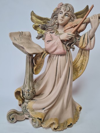 Винтажная Статуэтка "Ангел со скрипкой", 22смх15см, Италия, 1960-70гг.