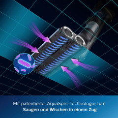 Philips Philips Nass-Trocken-Akkusauger AquaTrio Cordless 9000 Series XW9383/01, 3-in-1 Saugen und Wischen in einem Zug  Беспроводной пылесос Philips для влажной и сухой уборки AquaTrio Cordless 9000 Series XW9383/01, уборка и мытье полов 3-в-1 за один ра