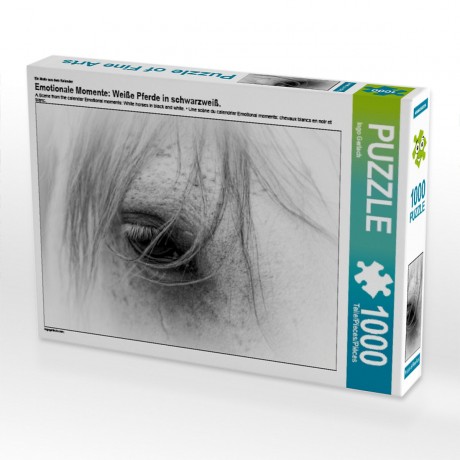 CALVENDO Puzzle CALVENDO Puzzle Emotionale Momente: Weisse Pferde in schwarzweiss. Пазл CALVENDO Пазл Эмоциональные моменты: белые лошади в черно-белом.