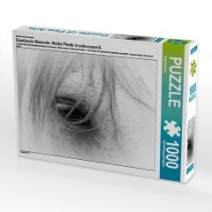 CALVENDO Puzzle CALVENDO Puzzle Emotionale Momente: Weisse Pferde in schwarzweiss. Пазл CALVENDO Пазл Эмоциональные моменты: белые лошади в черно-белом.
