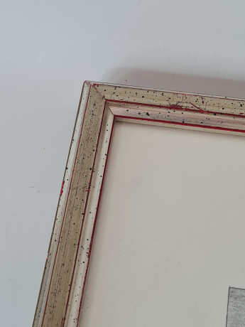 Картина в раме винтажная в черно-белых тонах "Королевский дворец" Brukner Stuttgart, 31,5 x 42 см, Германия, 1960-70гг.