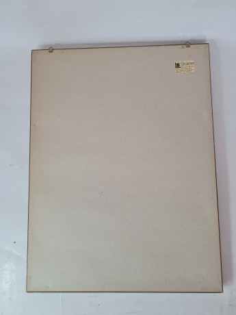 Картина в раме винтажная в черно-белых тонах "Королевский дворец" Brukner Stuttgart, 31,5 x 42 см, Германия, 1960-70гг.