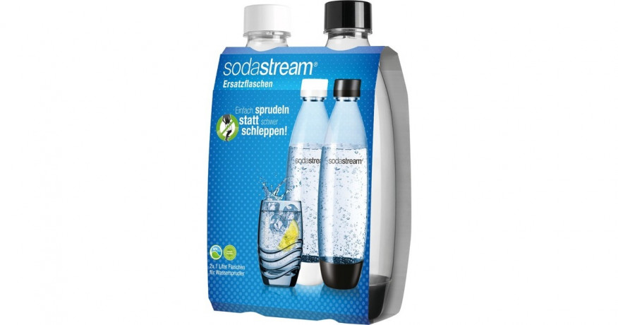 SodaStream SodaStream PET-Flasche Fuse 1 Liter Duopack, Trinkflasche transparent/schwarz, 1x weiss, 1x schwarz  transparent/schwarz ПЭТ-бутылка SodaStream Fuse, двойная упаковка 1 литр, бутылка для питья прозрачная/черная, 1 белая, 1 черная