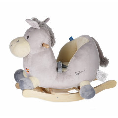 bieco Schaukelpferd Plusch Esel Schaukeltier 60 cm Baby Wippe Holz Spielzeug ab 9 M Schaukeltiere Лошадка-качалка плюшевый осел качалка 60 см детские качели деревянная игрушка от 9 м качалка животных
