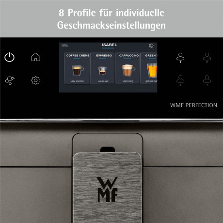WMF WMF Kaffeevollautomat Perfection 780, Double Thermoblock, Edelstahl-Mahlwerk  Полностью автоматическая кофемашина WMF Perfection 780, двойной термоблок, кофемолка из нержавеющей стали.