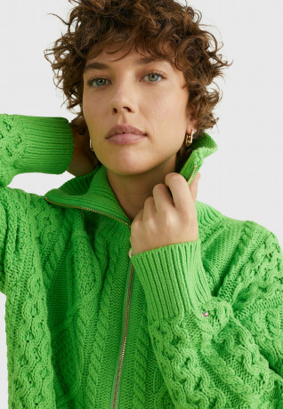 Tommy Hilfiger ZIP-THRU RELAXED Cardigan spring lime ZIP THRU RELAXED Кардиган весенняя известь