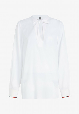 Tommy Hilfiger SIGNATURE TAPE REGULAR FIT Blouse th optic white SIGNATURE TAPE REGULAR FIT Блузка й оптический белый