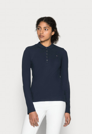 Tommy Hilfiger HERITAGE LONG SLEEVE SLIM  Polo shirt midnight HERITAGE LONG SLEEVE SLIM Рубашка поло полночь