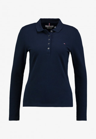Tommy Hilfiger HERITAGE LONG SLEEVE SLIM  Polo shirt midnight HERITAGE LONG SLEEVE SLIM Рубашка поло полночь