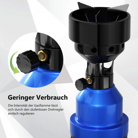 HOMELUX HOMELUX Gaskocher Campingkocher Camping Gaskocher Kohleanzunder fur Outdoor, fur Camping, Picknic oder Wanderungen Schwarz Газовая плита HOMELUX, походная плита, походная газовая плита, угольная зажигалка для улицы, кемпинга, пикника или походов