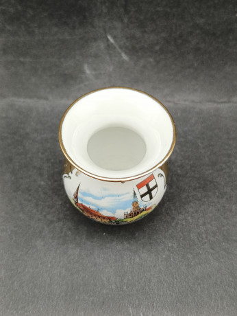 Ваза миниатюрная винтажная Gerold Porzellan Bavaria "Констанц", с позолотой, фарфор, 6 х 5.5 см, Германия, 1970-80гг.