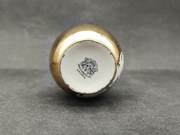 Ваза миниатюрная винтажная Gerold Porzellan Bavaria "Констанц", с позолотой, фарфор, 6 х 5.5 см, Германия, 1970-80гг.