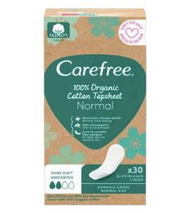 Carefree  Slipeinlagen Organic Cotton Normal 30 St, Карефри Ежедневные прокладки из органического хлопка Normal 30шт, 2 упаковки (60штук)