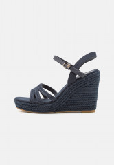 Tommy Hilfiger ESSENTIAL BASIC WEDGE High heeled sandals space blue ESSENTIAL BASIC WEDGE Босоножки на высоком каблуке космический синий