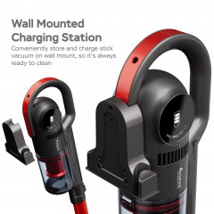 TurboTronic by Z-Line TurboTronic by Z-Line Akku-Hand-und Stielstaubsauger >10 kpa, 35 Min. Laufzeit, ultra-Leichtgewicht Boden Staubsauger, 120 W, beutellos, kabelloser Handsauger mit Wandhalterung rot Беспроводной ручной пылесос TurboTronic by Z-Line &amp;g