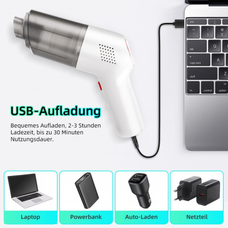 7Magic 7Magic Akku-Handstaubsauger 9000Pa USB Aufladbar Tragbar Leicht Mini Staubsauger Auto-Staubsauger, 120 W, beutellos, 4000mAh Handsauger, fur den Auto, Haus, Kuche, Tierhaare  7Magic беспроводной ручной пылесос 9000Pa USB перезаряжаемый портативный 