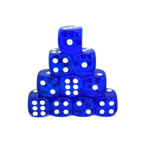 dice4friends 10-tlg. D6 Wurfelset Transparent: Light Blue 10 шт. D6 Dice Set Прозрачный: Голубой