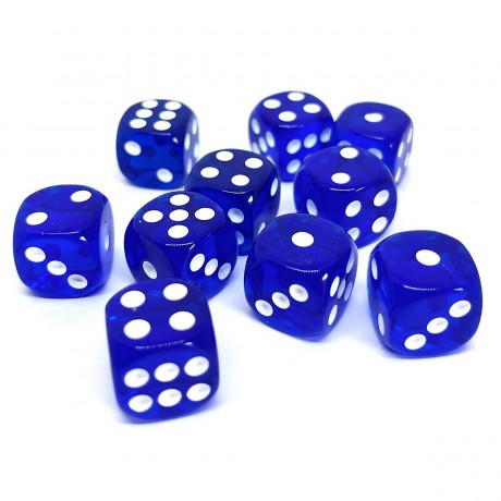 dice4friends 10-tlg. D6 Wurfelset Transparent: Light Blue 10 шт. D6 Dice Set Прозрачный: Голубой