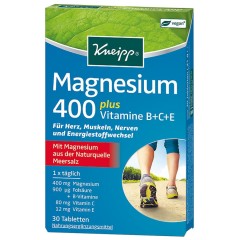 Kneipp Magnesium 400 Nahrungserganzungsmittel Vitamine &amp; Mineralstoffe, 30 шт.