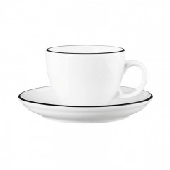 Seltmann Weiden Seltmann Weiden Modern Life Black Line Cappuccinoobertasse 0,22 L mit Untertasse 2-tlg. Чашка для капучино Seltmann Weiden Modern Life Black Line 0,22 л с блюдцем, 2 шт.