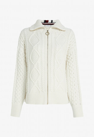 Tommy Hilfiger ZIP-THRU RELAXED Cardigan weathered white ZIP THRU RELAXED Кардиган выветрившийся белый