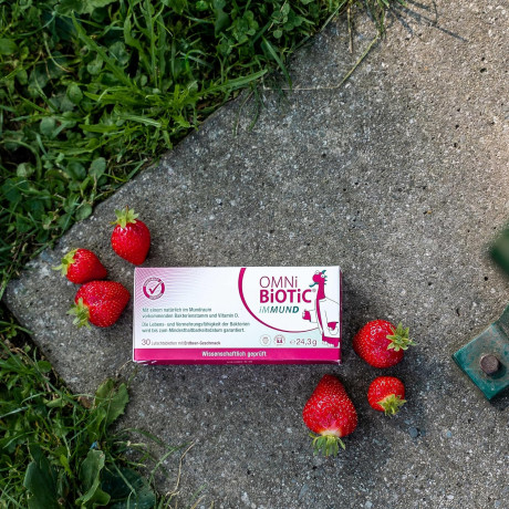 OMNI BIOTIC iMMUND 30stk, Бактерии + витамин D для укрепления иммунитета для детей и взрослых, леденцы с клубничным вкусом, без сахара, 30 шт