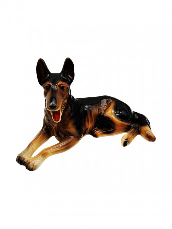 Статуэтка винтажная Cortendorf "Лежащая собака", фарфор, 21.5 х 12 см, Германия, 1970-80гг.