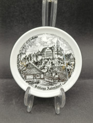 Тарелки декоративные винтажные TK Burgwindheim "Маяк на Вангероге" и "Замок в Аулендорфе", сувенирные, 2 шт., 11 см, Германия, 1970-80гг.