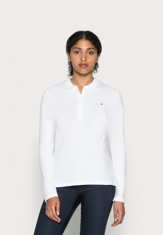 Tommy Hilfiger HERITAGE LONG SLEEVE SLIM  Polo shirt classic white HERITAGE LONG SLEEVE SLIM Рубашка поло классический белый