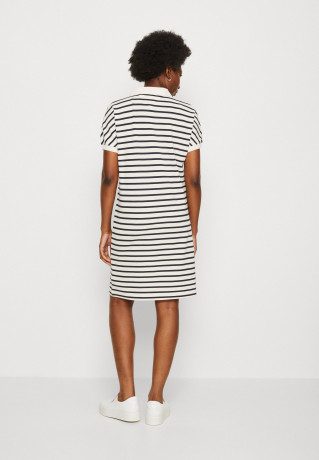 Tommy Hilfiger RELAXED POLO KNEE DRESS Day dress breton/white/desert sky ПЛАТЬЕ ДО КОЛЕН ПОЛО RELAXS Повседневное платье бретонский/белый/небо пустыни