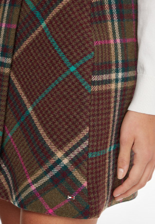 Tommy Hilfiger CHECK SHORT Wrap skirt grun CHECK SHORT Юбка с запахом зеленый