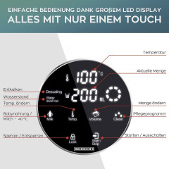 Heinrich?s Heinrich?s Heisswasserspender HWS 8731 Wasserkocher, 2.7 l, 2600,00 W, 7 verschiedene Temperatureinstellungen, Wassertank abnehmbar  Диспенсер для горячей воды Heinrich HWS 8731, чайник, 2,7 л, 2600,00 Вт, 7 различных температурных режимов, съе