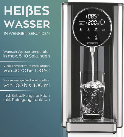 Heinrich?s Heinrich?s Heisswasserspender HWS 8731 Wasserkocher, 2.7 l, 2600,00 W, 7 verschiedene Temperatureinstellungen, Wassertank abnehmbar Диспенсер для горячей воды Heinrich HWS 8731, чайник, 2,7 л, 2600,00 Вт, 7 различных температурных режимов, съе