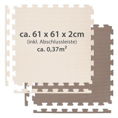 eyepower Puzzlematte Braun Beige 4 Matten je 60x60x2cm + 2 Randstucke Коврик-пазл коричневый бежевый 4 коврика 60x60x2см каждый + 2 края