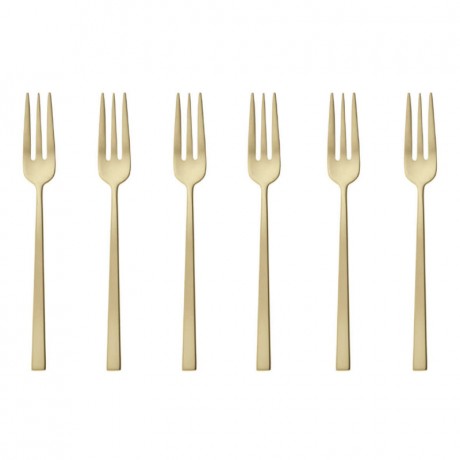Sambonet Sambonet Rock Antique - Edelstahl / PVD champagnerfarben Kuchengabel Set 6-tlg. Sambonet Rock Antique - набор вилок для торта цвета шампанского из нержавеющей стали / PVD, 6 предм.