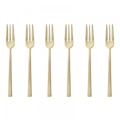 Sambonet Sambonet Rock Antique - Edelstahl / PVD champagnerfarben Kuchengabel Set 6-tlg. Sambonet Rock Antique - набор вилок для торта цвета шампанского из нержавеющей стали / PVD, 6 предм.