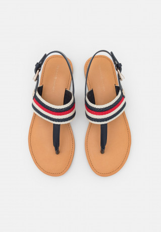 Tommy Hilfiger FLAT CORPORATE T-bar sandals space blue FLAT CORPORATE Сандалии с Т-образной перемычкой космический синий