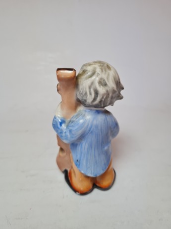Винтажная фарфоровая фигурка  "Музыкант с контрабасом", 5см x 9см, Япония, 1960-70гг. 
