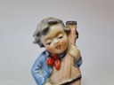 Винтажная фарфоровая фигурка  "Музыкант с контрабасом", 5см x 9см, Япония, 1960-70гг. 