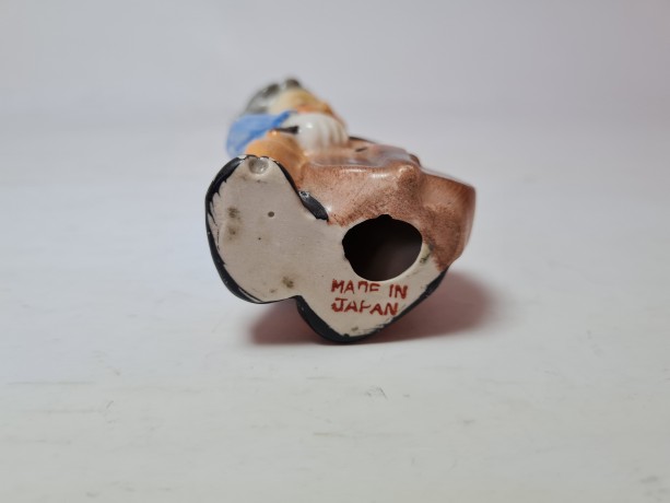 Винтажная фарфоровая фигурка  "Музыкант с контрабасом", 5см x 9см, Япония, 1960-70гг. 