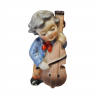 Винтажная фарфоровая фигурка  "Музыкант с контрабасом", 5см x 9см, Япония, 1960-70гг. 