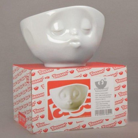 Fiftyeight Products TV Tassen Schale weiss Kussmund 0,5 L Тарелка для телевизора белая целующиеся губы 0,5 л