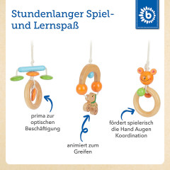 bieco Spieltrapez  Spielbogen fur Babys -Figuren Rasseln Kugeln- Hohenverstellbar Holz Spielbogen Игровая арка-трапеция для малышей