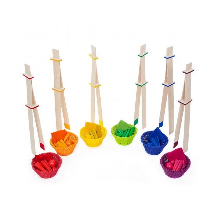 SINA®SPIELZEUG Holzspielzeug Greifspiel mit XXL Pinzetten Деревянная игрушка с пинцетом XXL